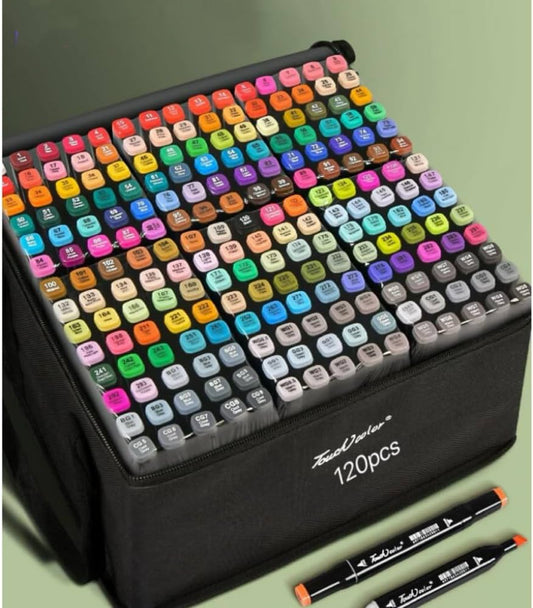 Conjunto de canetas, 120 cores de ponta dupla