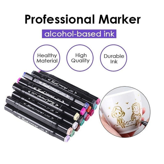 3 Livros Bobbie Goods 100 Folhas + Caneta Marcadores com Ponta Dupla 204 Cores