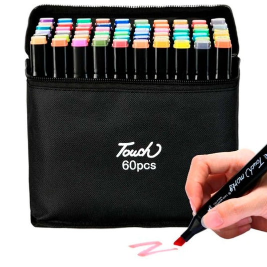 Touch Conjunto de marcadores permanente, 60 cores